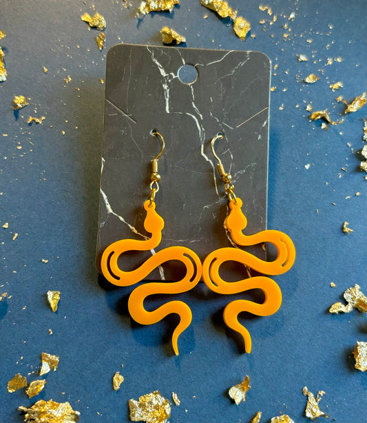 Acrylic Snake Dangly Earrings