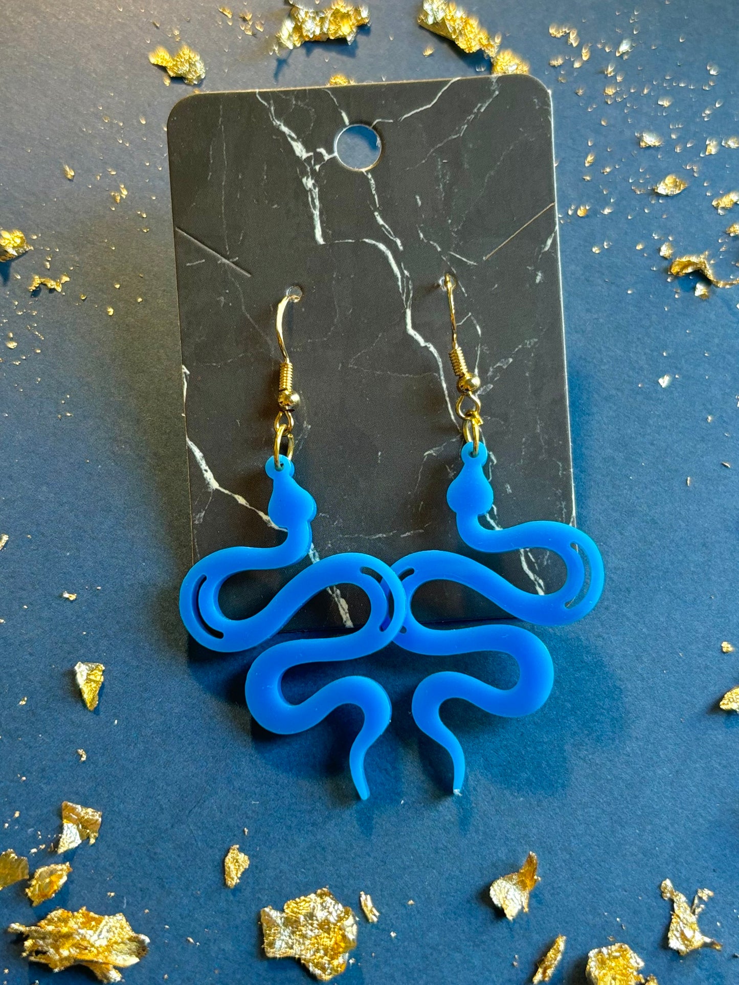 Acrylic Snake Dangly Earrings