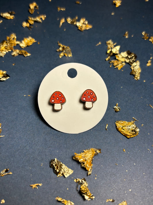 Red & White Classic Mushroom Stud